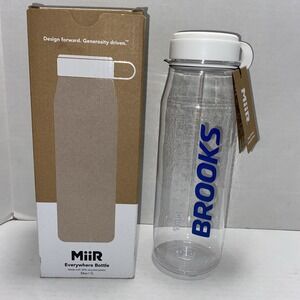 Miir Wide Mouth Everywhere Bottle Clear with a Blue Brooks Inscription 33 oz NWT